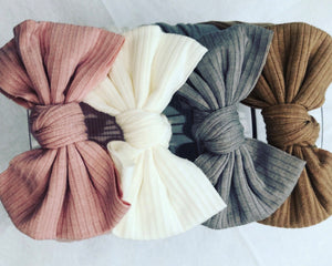 Ribbed style bow headbands