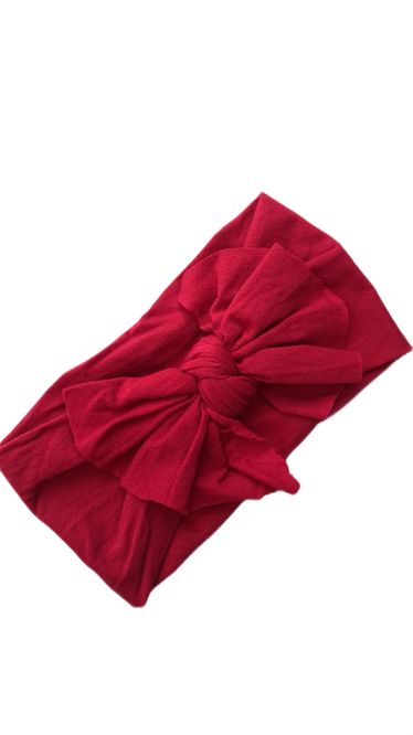 Bright Red Plain bow headband