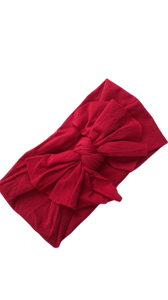 Bright Red Plain bow headband