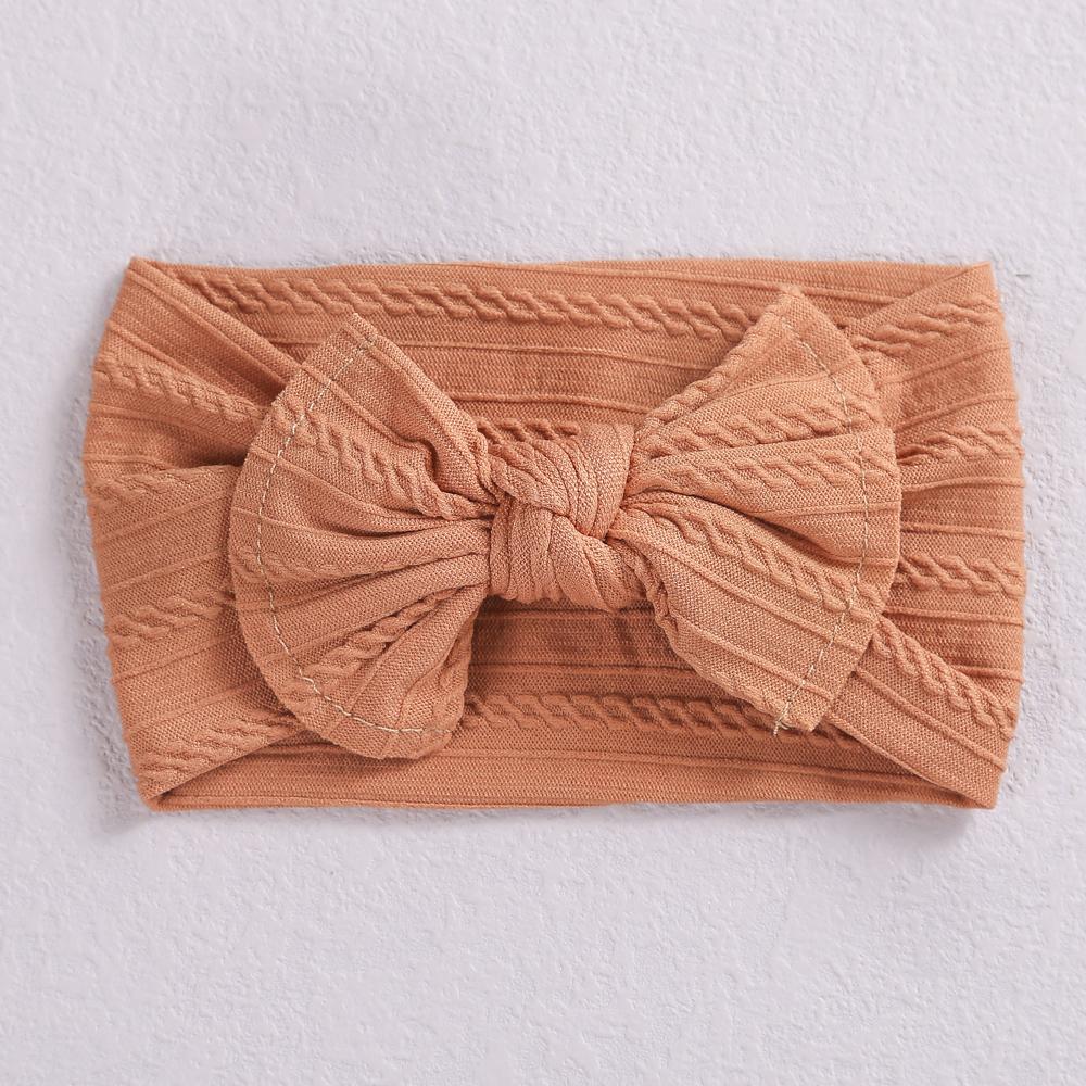 Toffee cable knit bow headband