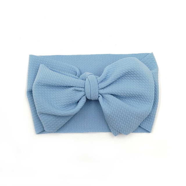 Extreme waffle bow headband (Baby blue)