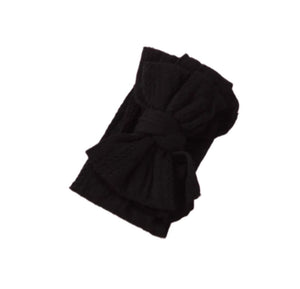 Stormi xl cable knit bow headband (black)