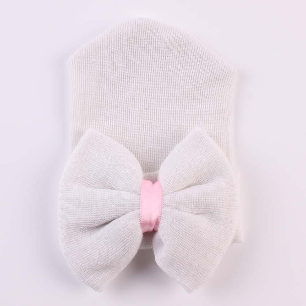 New born bow hat (white)