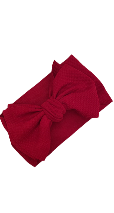 Extreme waffle bow headband (red)