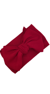 Extreme waffle bow headband (red)