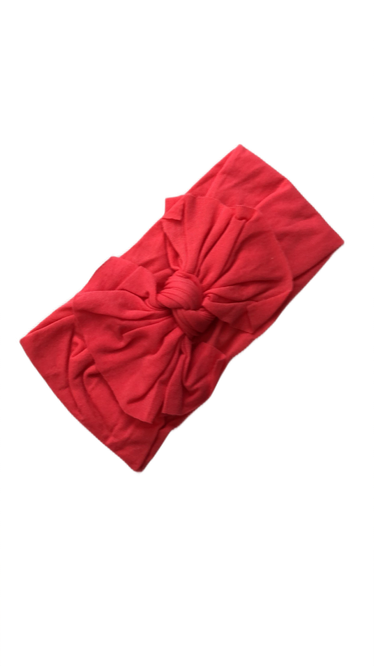 Red plain bow headband