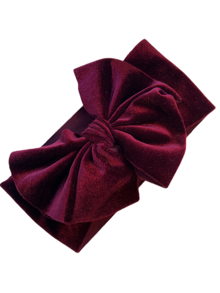 Plum Velvet bow headband