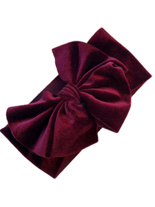 Plum Velvet bow headband