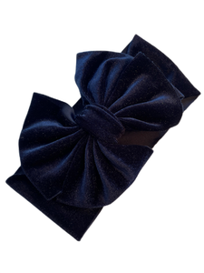 Blue Sapphire velvet bow headband