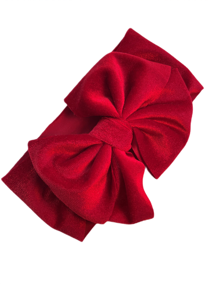 Red Minnie velvet bow headband