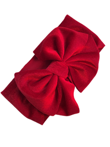 Red Minnie velvet bow headband